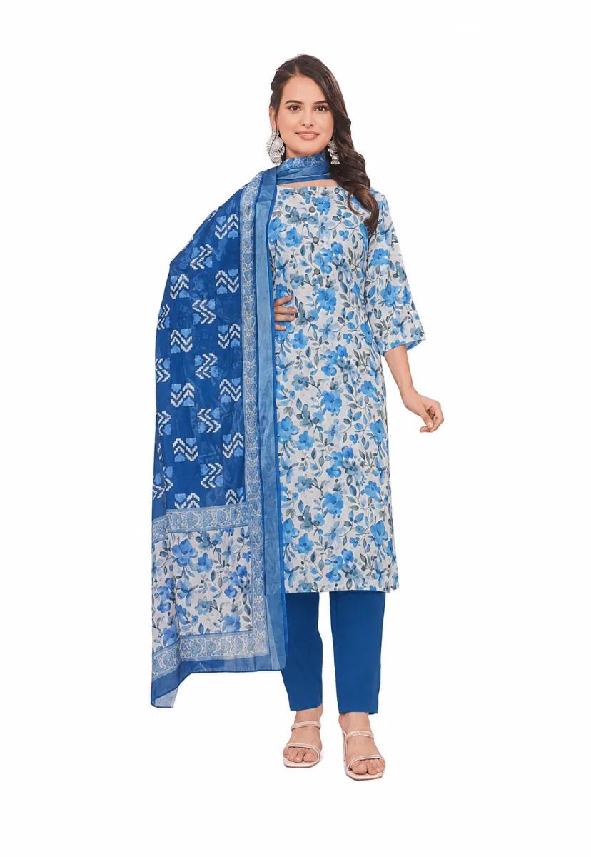 KGF Linen 3 piece kurti - White